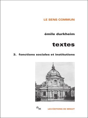 cover image of Textes 3. Fonctions sociales et institutions